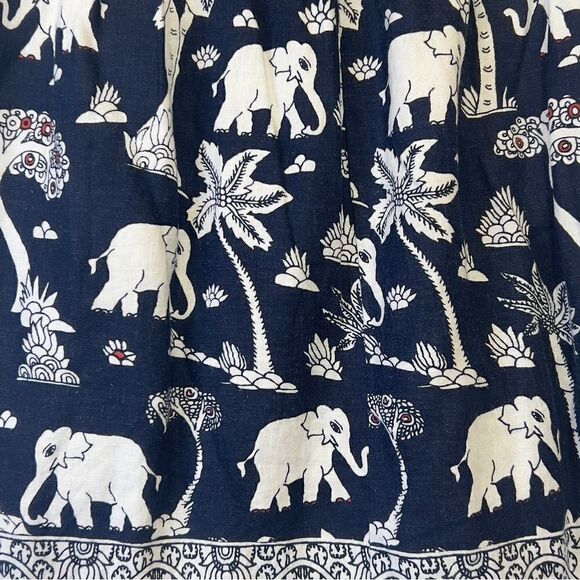 Loft linen blend Elephant Print Skirt mp - Picture 14 of 16
